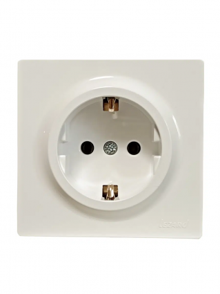 Lezard Розетка o/у 1гн. с/з крем  LETO 752-0300-122В фото 1