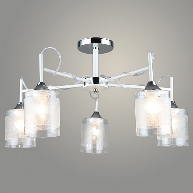 Люстра А4114/5  WT+CН белый/хром  фото 1