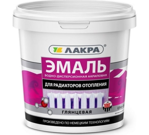 Лакра Эмаль акрил д/радиаторов отопления Бел. глянц. 0,9кг фото 1