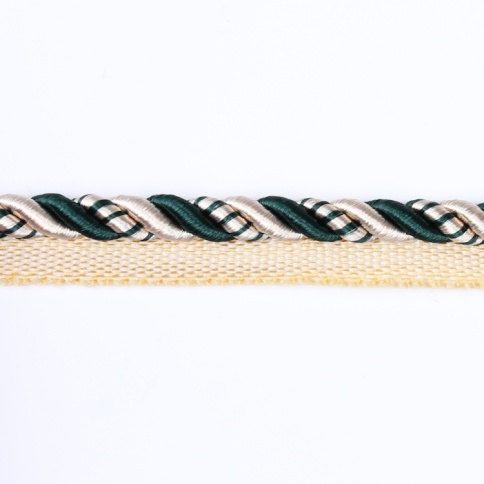 Кант шторный бежевый/т.зеленый (SHK01C-2) 50м фото 1