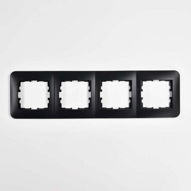 Lezard Рамка 4-ая горизонтальная черный бархат KARINA 708-4200-149 фото 1