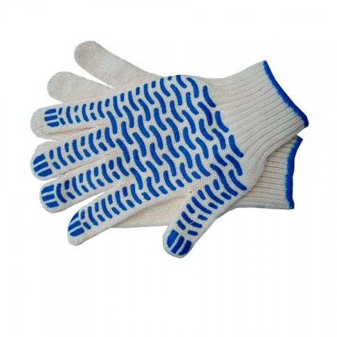 Перчатки рабочие хб с ПВХ 5 нитей 10 класс Волна СПЕЦНИТЬ фото 1