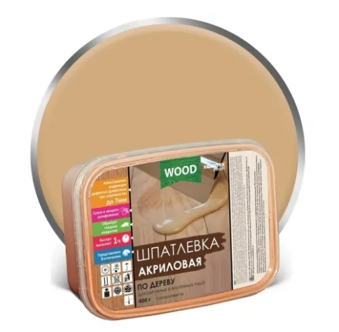 FARBITEX ПРОФИ GOOD FOR WOOD Шпатлёвка акриловая по дереву 0,25л бук фото 1