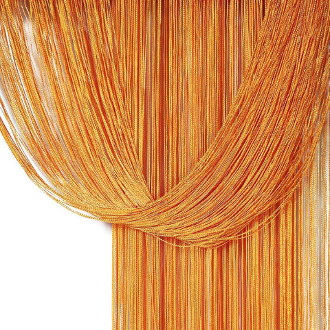 Кисея однотонная стеклярус (1100гр) 300*280см v-3 оранжевый фото 1