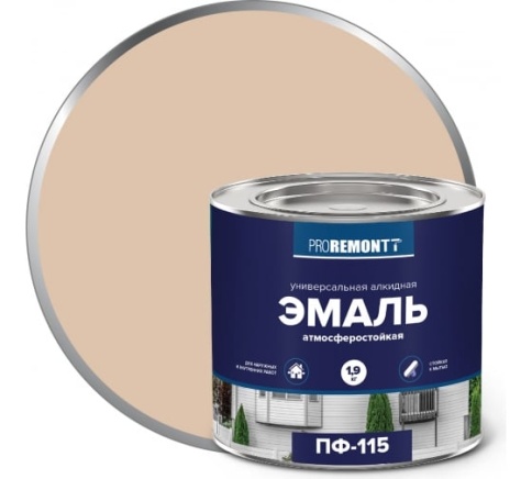 Эмаль ПФ-115 PROREMONTT Слоновая кость RAL 1015 1,9кг фото 1