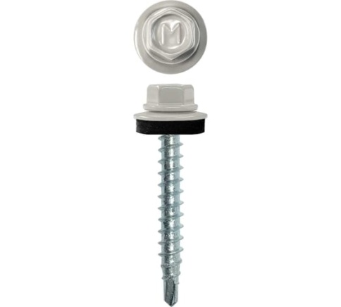 Шуруп кровельный оцинкованный 4,8х35 RAL7004 фото 1