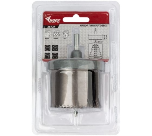 Пилы круговые с калёным зубом 2" 26-63мм (36724) фото 1