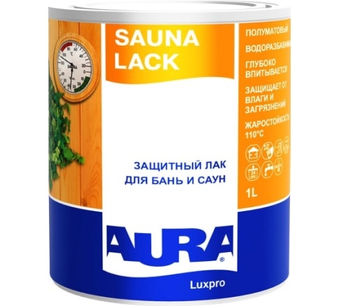 Лак для бань и саун "AURA Sauna Lack" 2,5л. фото 1