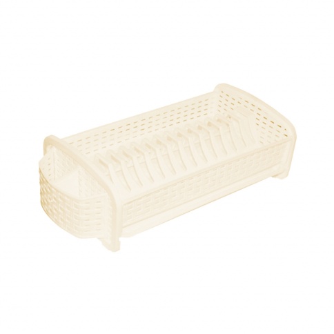 Сушилка для посуды двухярусная "ротанг" слон.кость 46*23*14см 212226 фото 1