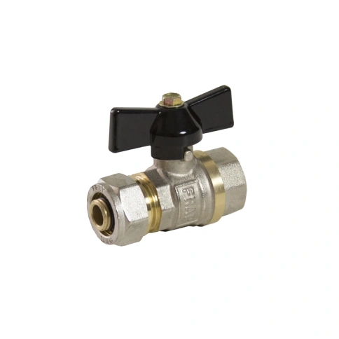 Кран шаровый для м/п трубы 3/4"*20 вн/ц никель фото 1