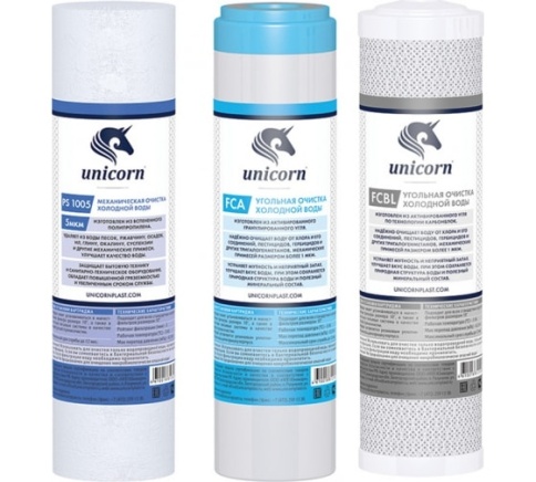 K-CA Комплект картриджей для питьевой системы (PS10, FCBL-10, FCA-10) UNICORN  фото 1