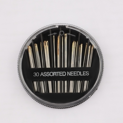 Набор игл швейных золотое ушко в пласт. черн.коробке  фото 1