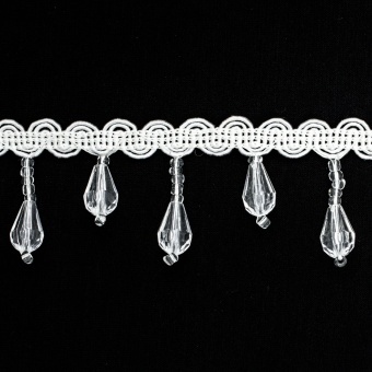 Бахрома из стекляруса белый (SM-C6-107/B) 20 м фото 1