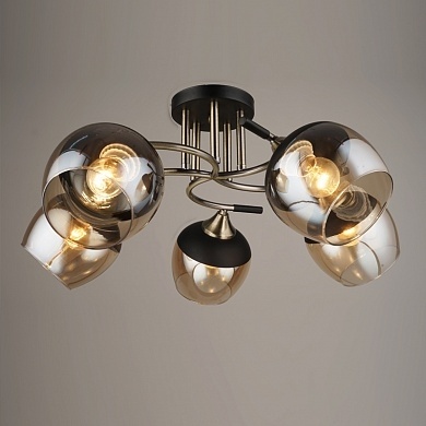 *Люстра N3801/5 АВ+ВК бронза/черный фото 1