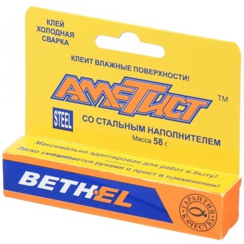 Клей холодная сварка "АМЕТИСТ" Сталь 58г блистр фото 1
