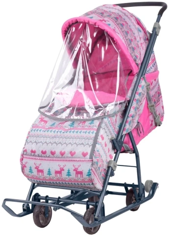 Коляска комб. УМКА 3-1/3 язанный розовый УЗ-1/3 фото 1