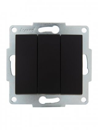 Lezard Механизм выключателя с/у 3кл черный бархат KARINA 707-4288-109 фото 1