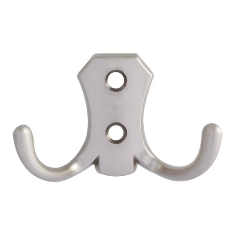 Крючок-вешалка №10 2-х рож. (мат.никель) фото 1