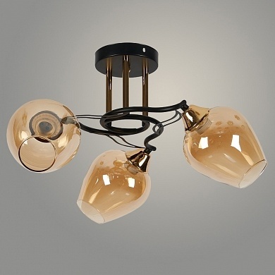 Люстра 32559/3 BK+FGD черный/золото Е27 фото 1