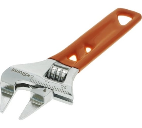 Ключ разводной 120мм, зев 24мм, СУПЕРТОНКИЕ ГУБКИ, обливная рукоятка 1045-19-150 Sturm фото 1