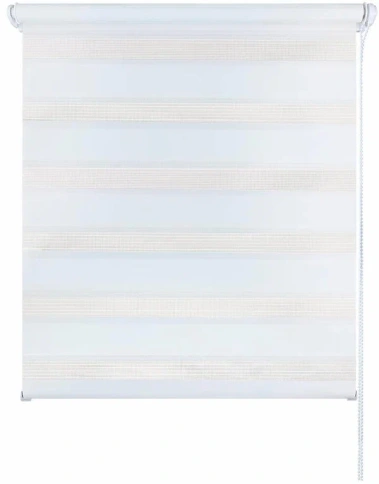 Рулонная штора День-Ночь 42,5х160 снежно-белый фото 1