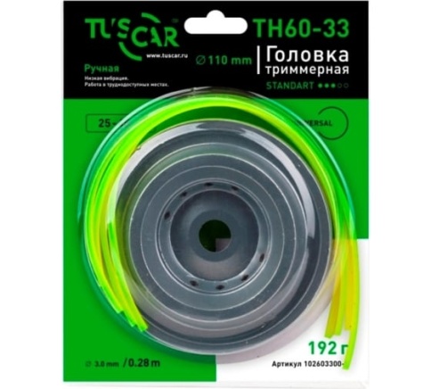 (*)Головка триммерная TUSCAR TH60-33, Standart, universal фото 1
