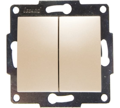 Lezard Механизм выключателя с/у 2кл жем/бел перламутр KARINA 707-3088-101 фото 1