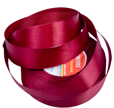 Лента атл. бордовый 25 мм (30м уп) S-520 фото 1