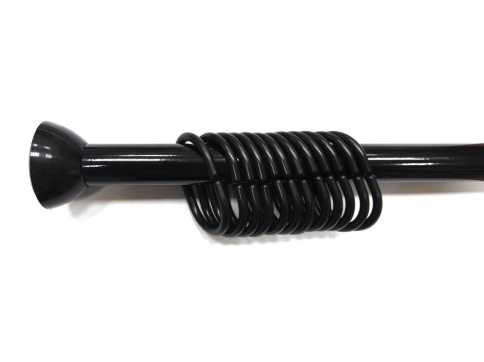 Карниз для ванной 1,15х2,0 с кольцами (Черный) фото 1