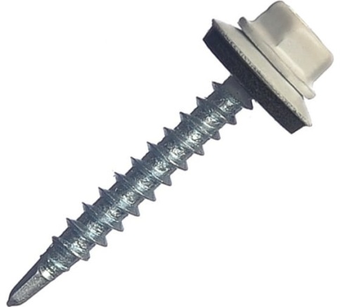 Шуруп кровельный оцинкованный 4,8х35 RAL9003 фото 1