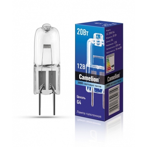 Лампа галогеновая JC 20Вт 12В капсула G4.Camelion 1955 фото 1