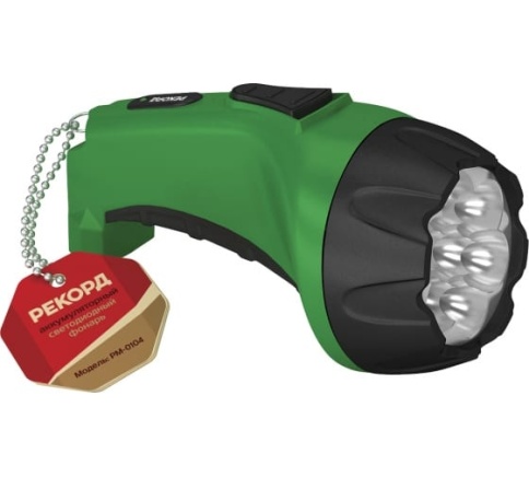 Фонарь аккум-ый РЕКОРД РМ-0107 Green 7 св.диода (6) фото 1