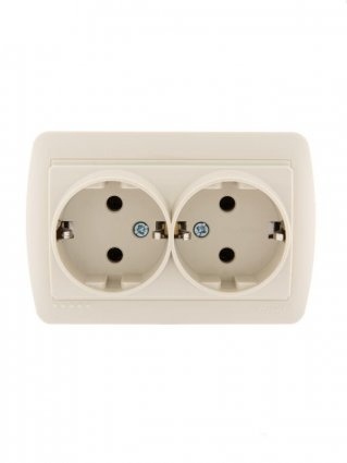 Lezard Розетка о/у 2гн  с/з крем DEMET 711-0300-127 фото 1