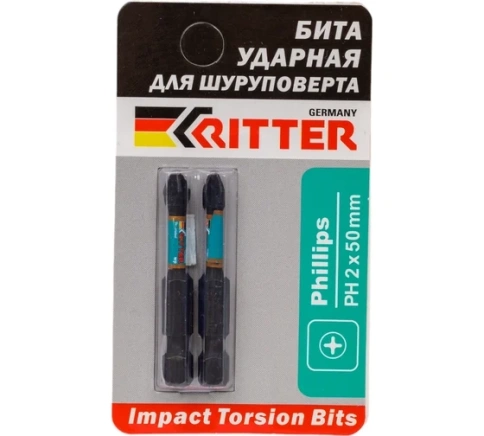 Бита Ritter Impact PH 2х50 мм (спец магнит-ограничитель) фото 1