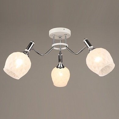 Люстра A3663/3 СR+WT хром/белый Е27 фото 1