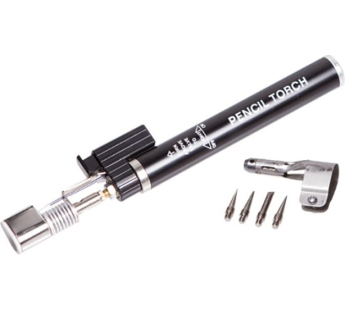 Ормис Горелка газовая карандаш с пьезоподжигом в комплекте с 4мя насадками для пайки 73-0-004 фото 1