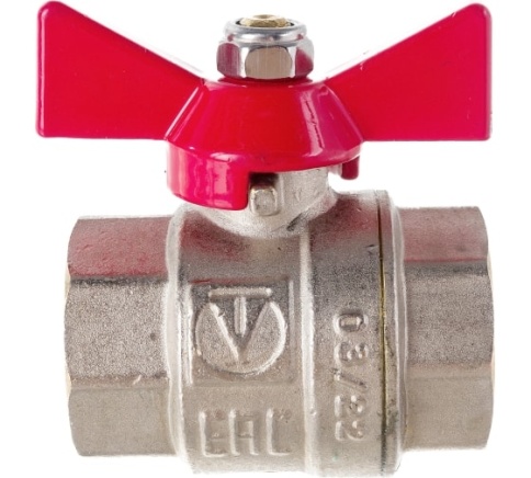Кран шаровый VT.217 1" г/г бабочка фото 1