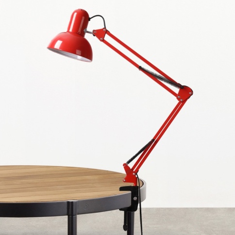 Настольная лампа MRC- 101 красная на струбцине фото 1