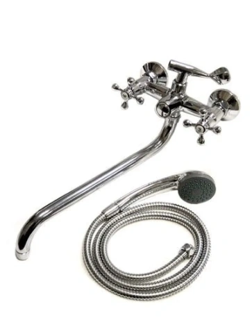 Смеситель Ванна DIABLO (рег.№377092) LUX-K12 1/2 м/к толстый нос, перекл. кран букса (400-R) Крест фото 1