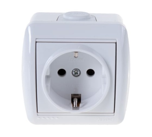 Lezard Розетка о/у 1гн керамика с/з белый Ната 710-0200-122 фото 1