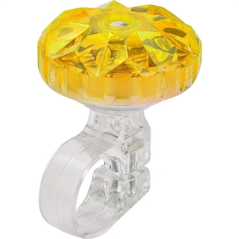 Велосипедный звонок 26S-02 алюминий/пластик, прозрачно-желтый, арт.210125 фото 1