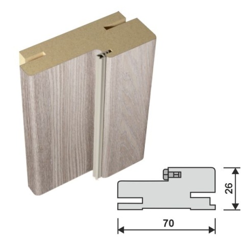 Короб VELLDORIS телескоп с уплотнителем 70х2070х26мм Дуб анкор нордик фото 1