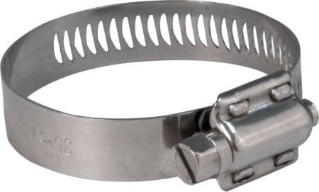 Хомут обжимной просечной, ширина 12,7 мм, нерж. сталь 78-101 мм. (99316т) фото 1