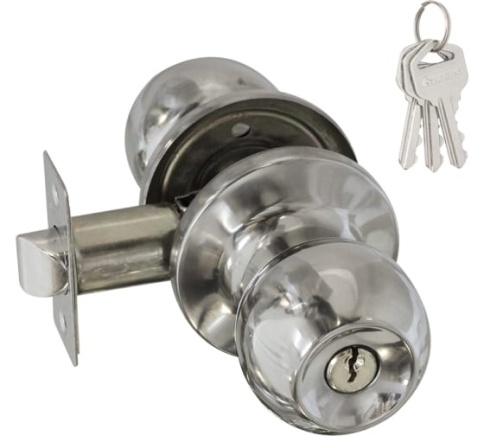 Защелка межкомнатная ЗШ-01 (хром) (ключ/фиксатор) фото 1