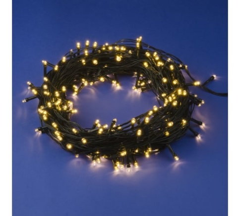 Гирлянда LED ULD-S1000-100/DGA WARM WHITE IP20 10м 100диод.тепл.бел.свет.провод зел.Uniel UL00008407 фото 1