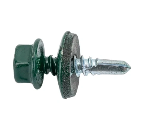 Шуруп кровельный оцинкованный 4,8х19-20 RAL6005 темно-зеленый  фото 1