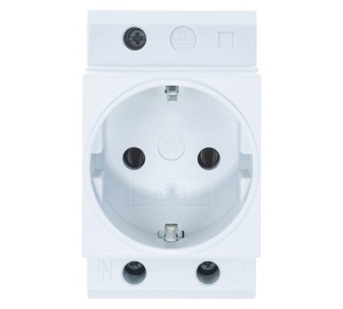 ИЭК Розетка силовая РАр10-3-ОП с заземлением на DIN-рейку MRD10-16 фото 1