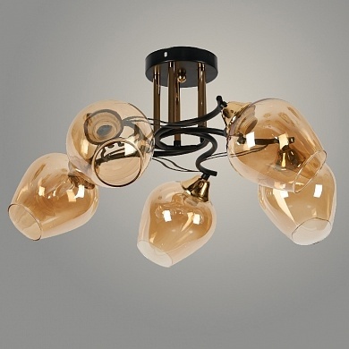 Люстра 32559/5 BK+FGD черный/золото Е27 фото 1