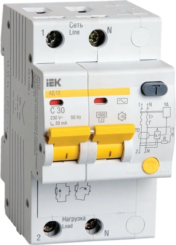 Диф.автомат АД12 2Р 32А 30мА ИЭК фото 1