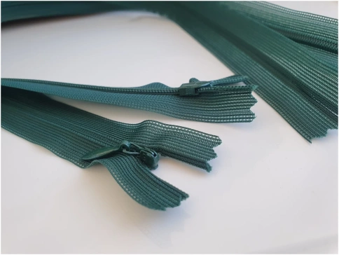 Молния потайная  50см зеленая матовая фото 1
